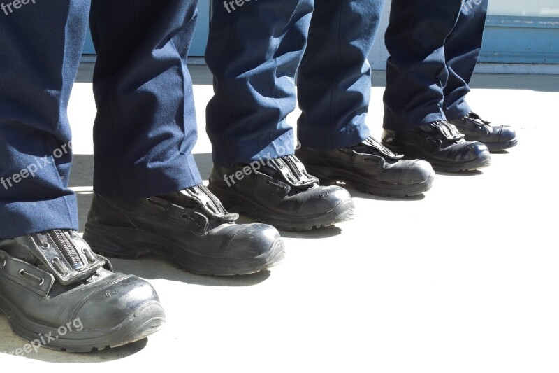 Safety Boots Stand Squad Fire Station Firefighter