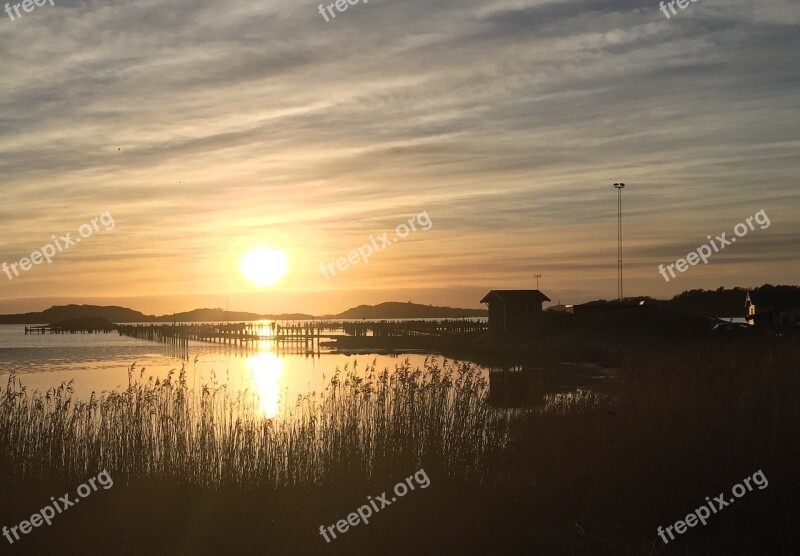 Sunset Gothenburg Archipelago Sweden Water