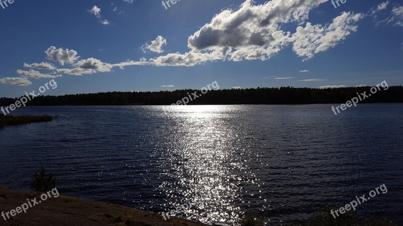 Lake Sky Blue Water Nature Sweden