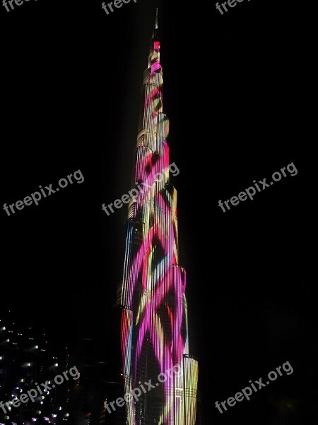 Burj Khalifa At Night Dubai Khalifa Free Photos