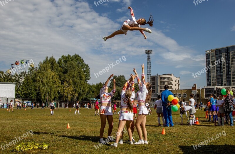 The Girl In The Air Sports People Girls Cheerleading