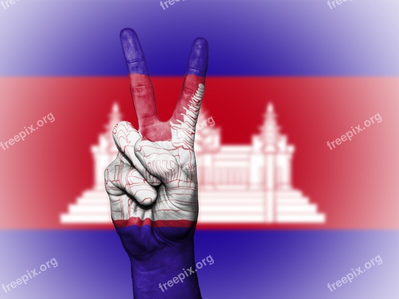 Cambodia Cambodian Flag Peace Background