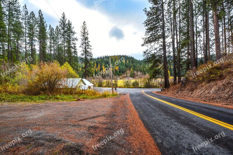 Country Road Trees Rural Home Mountains