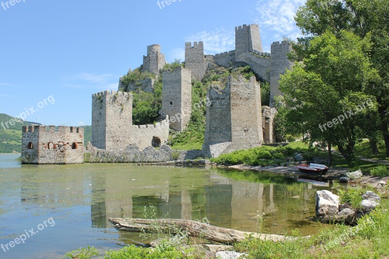 Castle Landscape Golubac Nature Serbia