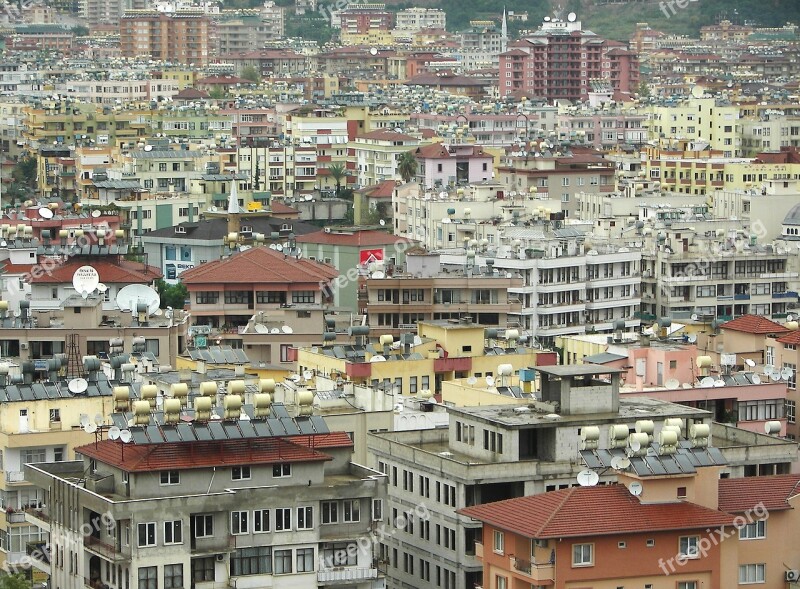 Alanya Turkey City Houses Roofs