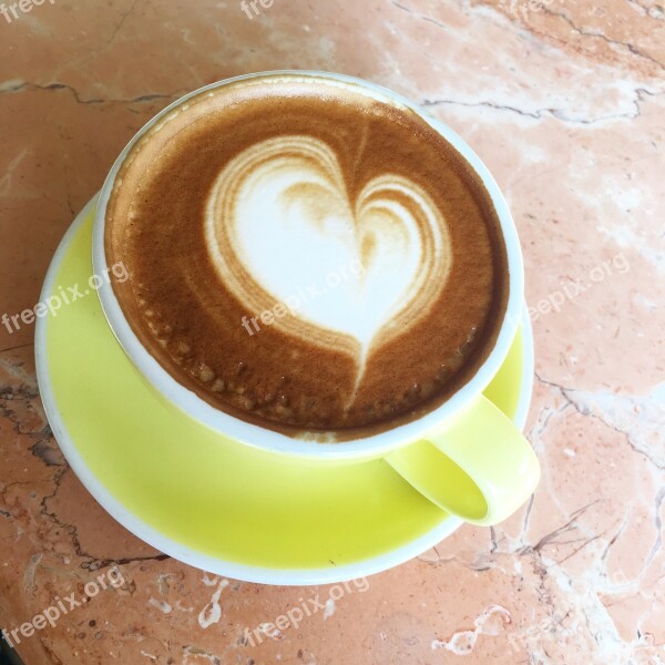 Coffee Latte Latte Art Heart Espresso Cup