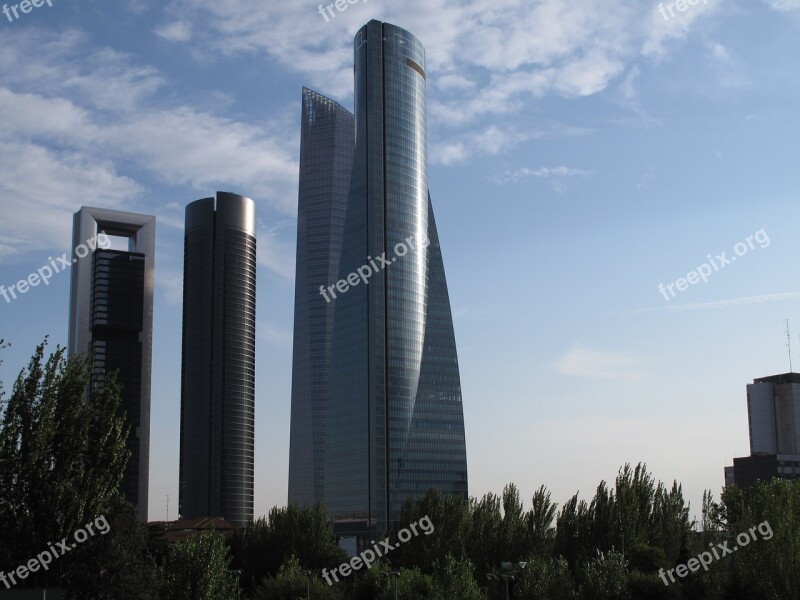 Skyscraper Four Towers Madrid Sky Spain