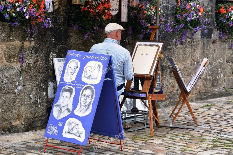 Drawing Caricature Artistic City Portrait