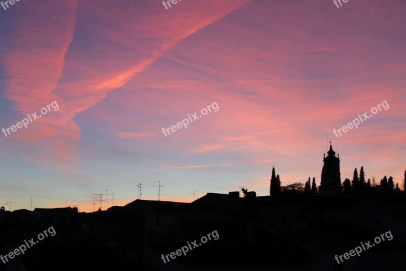 Almeida Portugal Sunset Landscape Dusk