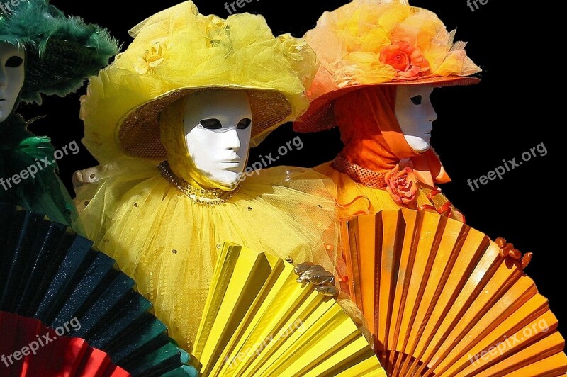 Carnival Masks Panel Venice Colorful