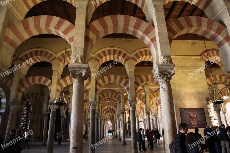 Cordoba Mosque Moorish Architecture Backlight Spain