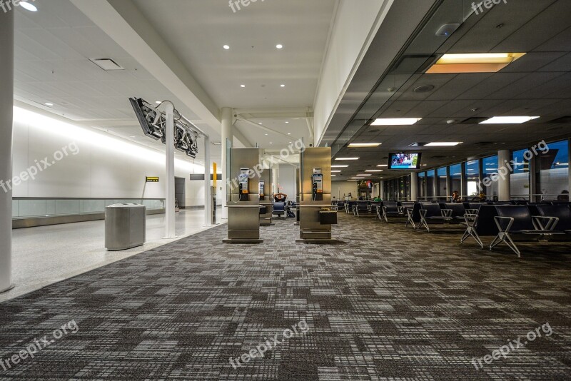 Airport Terminal Phones Empty Airline