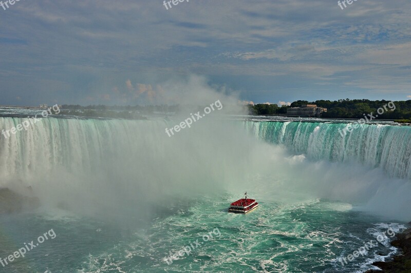 Niagara Falls Boat Water Masses Canada Spray