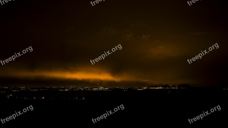 Airport Night Photograph Night Lights Long Exposure Street Lighting