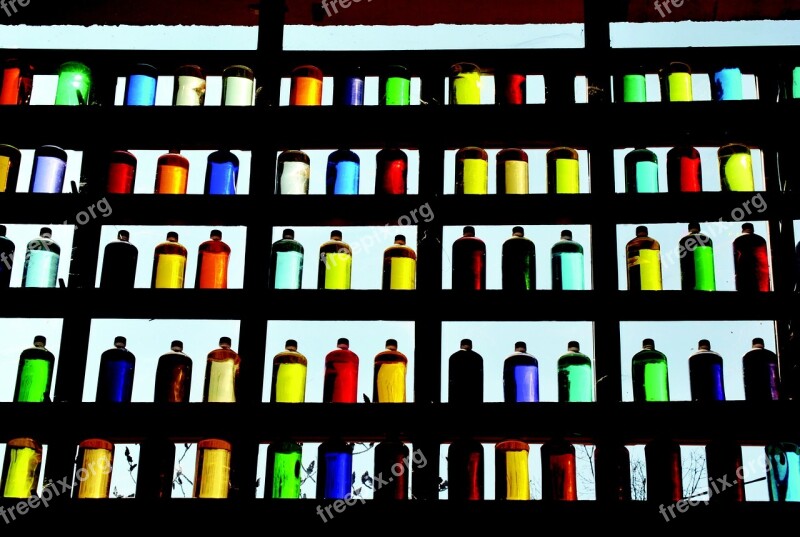 Bottles Colors Ocher Roussillion Vaucluse Color Liquid Bottles