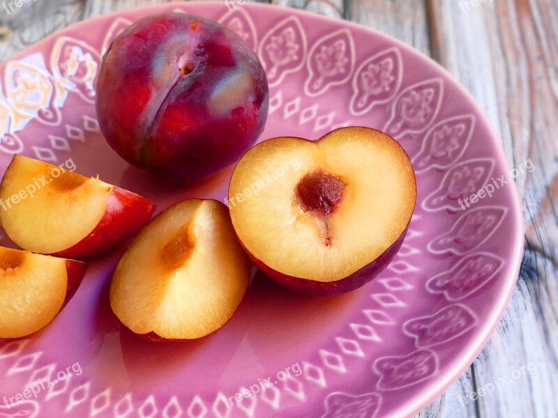 Plum Stone Fruit Fruit Healthy Vitamins