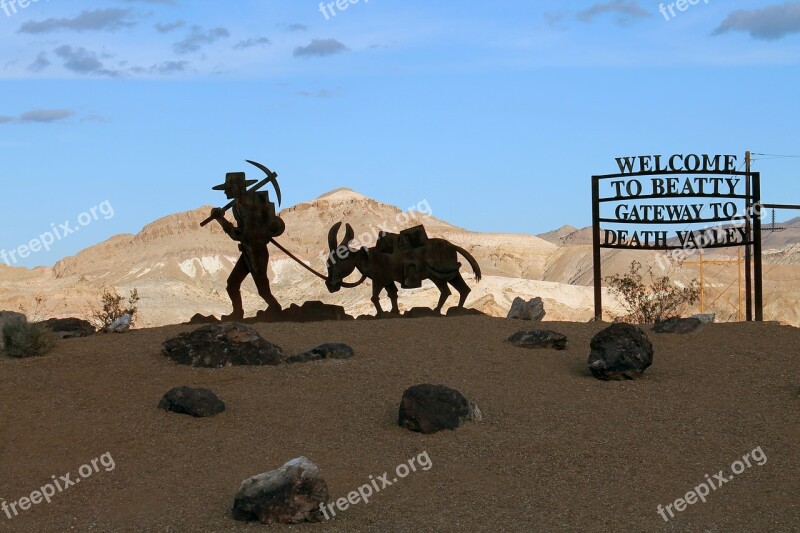 Death Valley Nevada Beatty Mining Burro