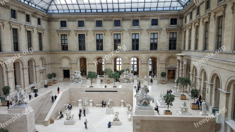 Louvre Pyramid France Louvre Inside Statues