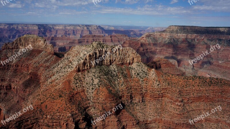 Grand Canyon California Canyon Mountains Clouds