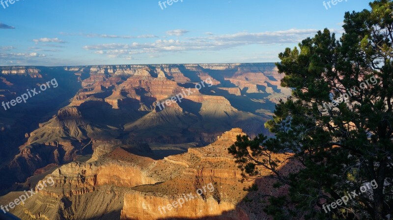 Grand Canyon California Canyon Mountains Clouds