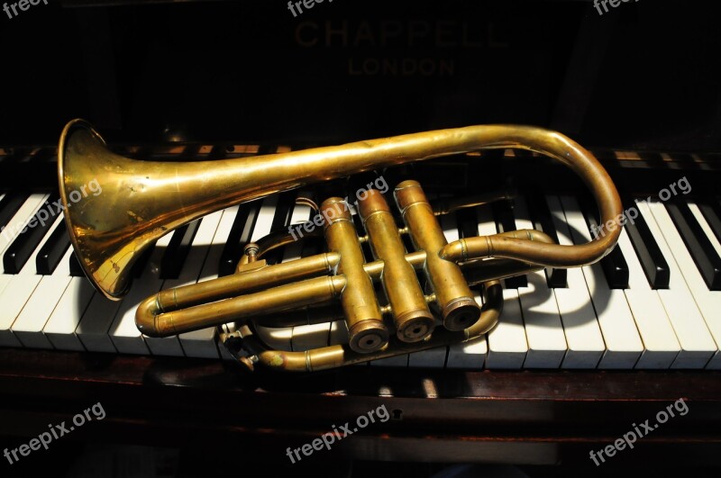 Trumpet Music Piano Keys Horn