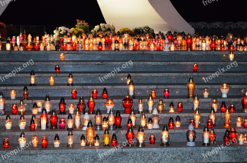 Candle The Tomb Of Cemetery Tombstone All Souls' Day