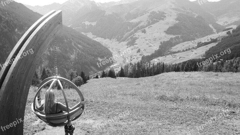 Austria Alps Scenic Mountains Swing