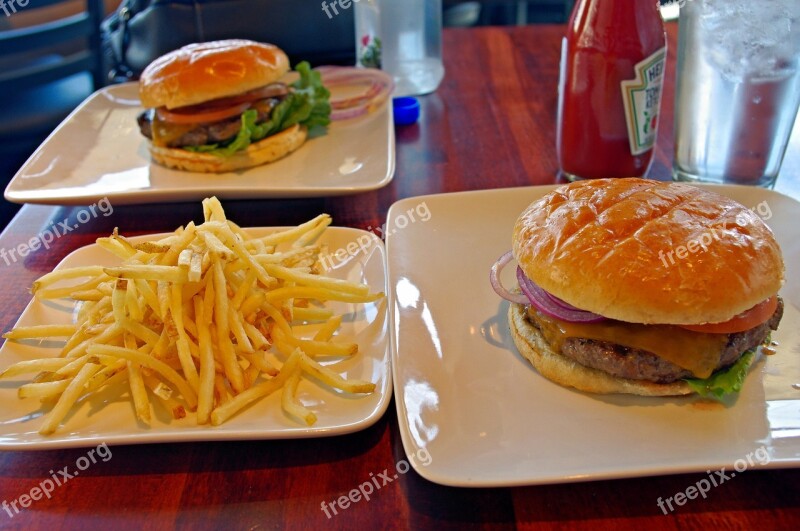 Village Burger Bar Burger Fries Food Eat