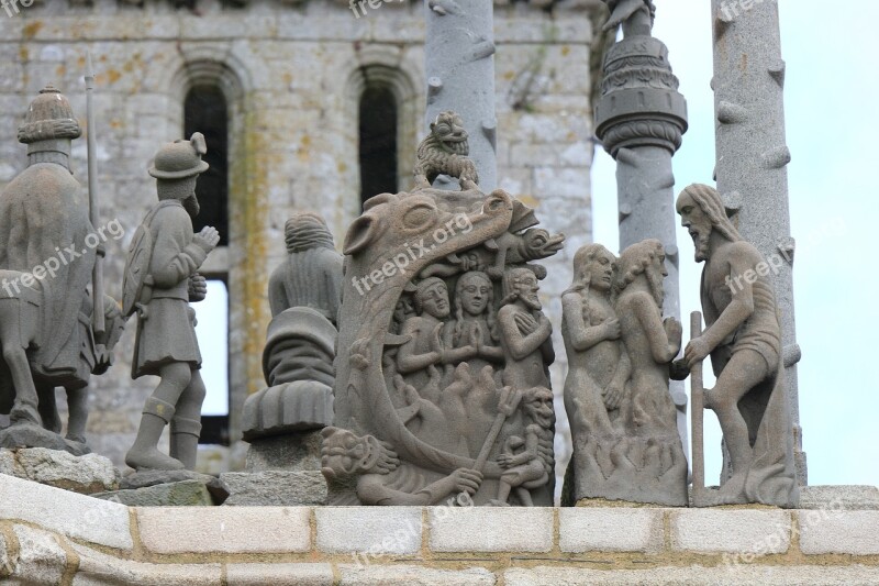 Calvary France Pleyben Sculpture Hell