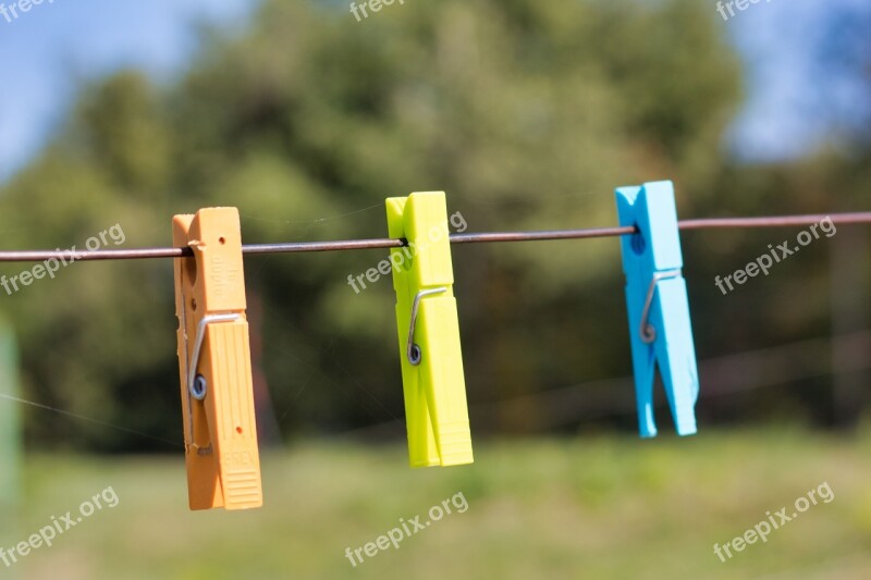 Clothespins Hang Washing Colorful Clamp