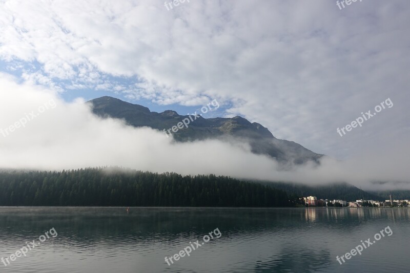 Switzerland St Moritz Lake Fog Free Photos