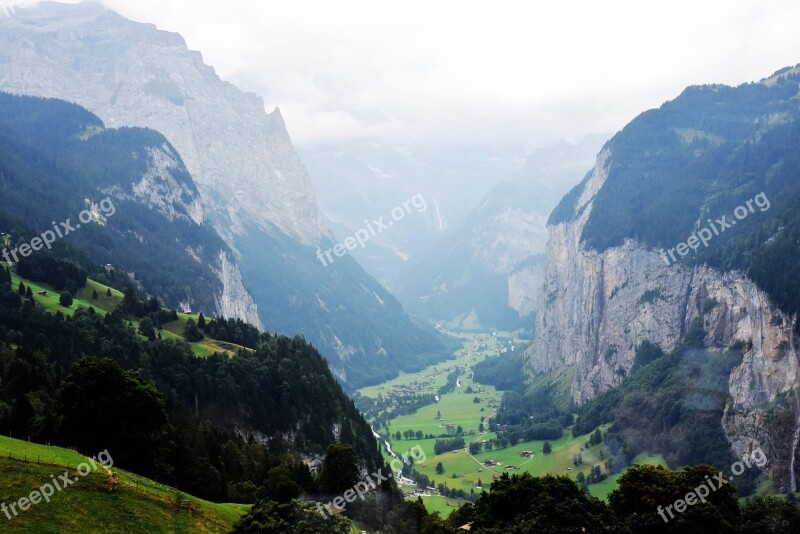 Switzerland The Alps Canyon The Scenery High Altitude