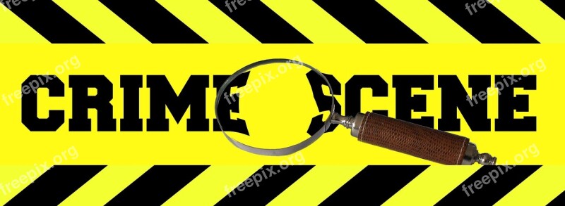 Crime Scene Tape Magnifying Glass Lens Poster