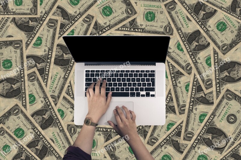 Financing Business Dollar Hand Laptop