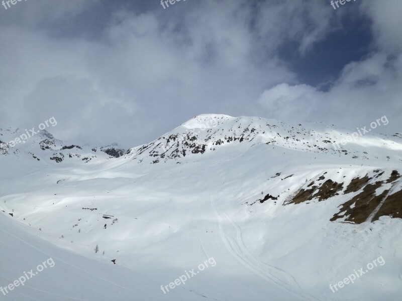 Winter Landscape White Mountain Peaks Mountains