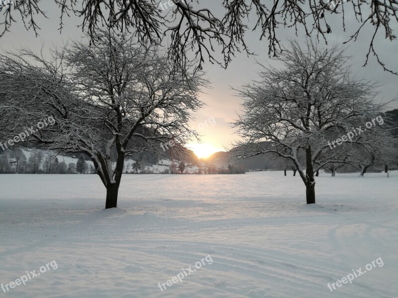 Winter Landscape White Mountain Peaks Mountains