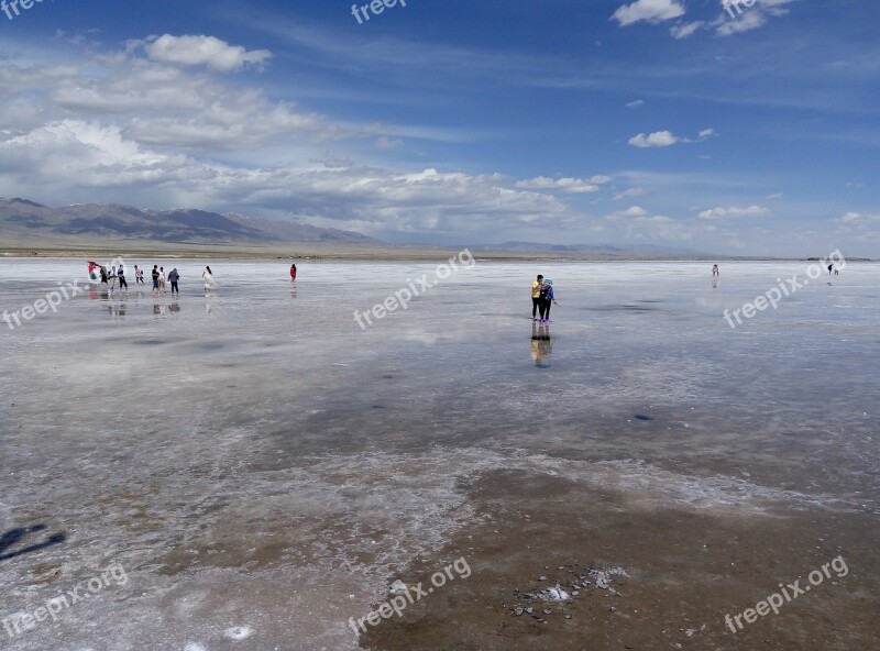 Caka Salt Lake China Qinghai Free Photos