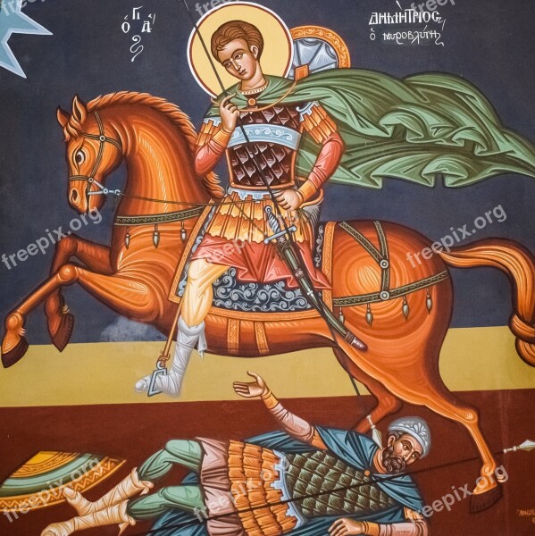 Saint Demetrius Ayios Dimitrios Iconography Painting Church