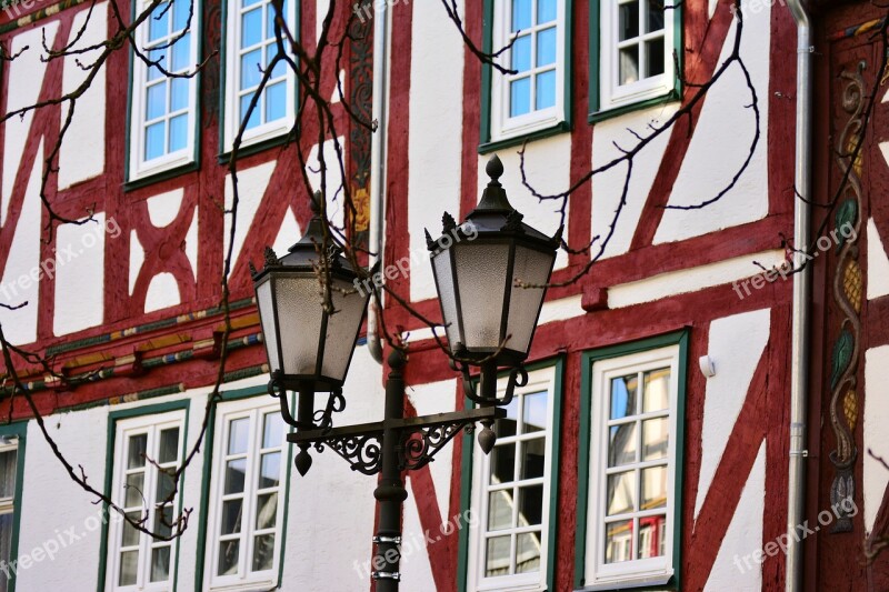 Street Lamp Facade Truss Building Lantern