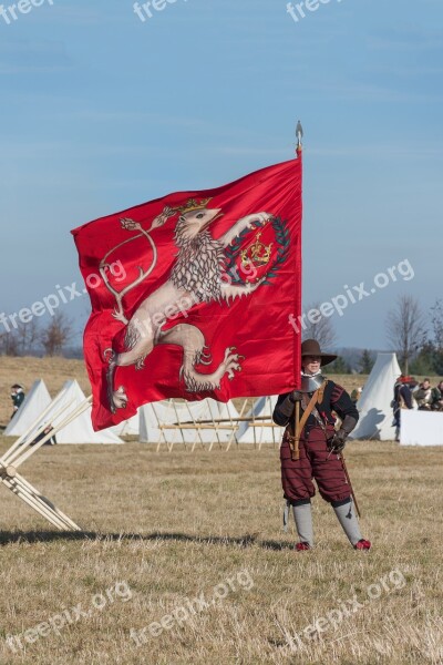 Battle Of Jankau Historical Costume The Flag Of The Streak Of Color Ensign