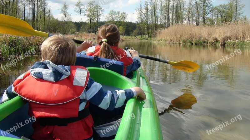 Kayak Children Canoe Trip Free Photos