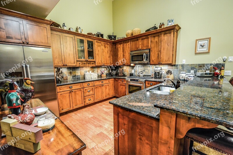 Kitchen Counter Interior Granite Stainless