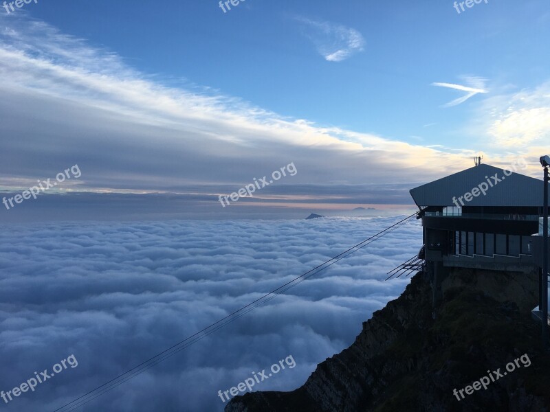 Mountain Pilatus Sunrise Switzerland Lucerne