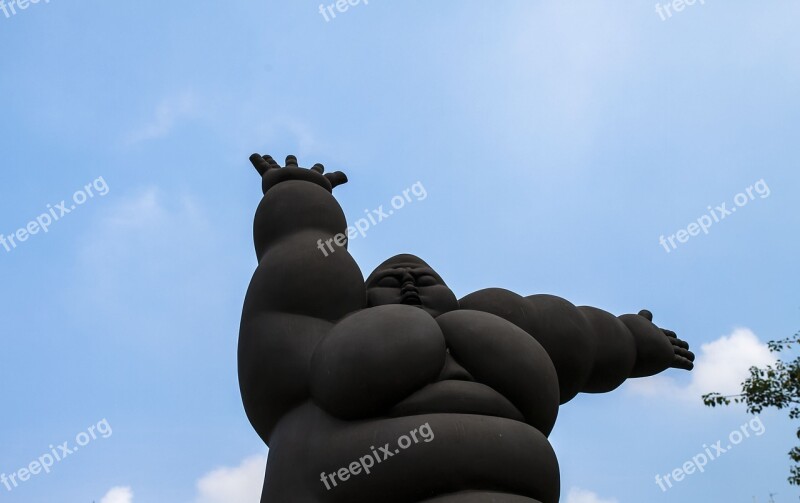 The Fat Man Maitreya Blue Sky Laugh Free Photos