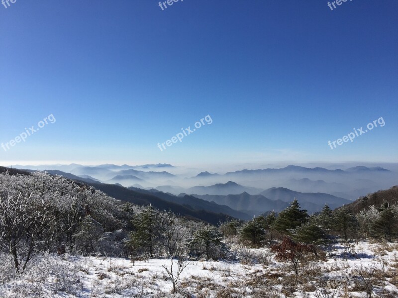 Sobaeksan Winter Mountain Mt Sobaeksan Normal Free Photos