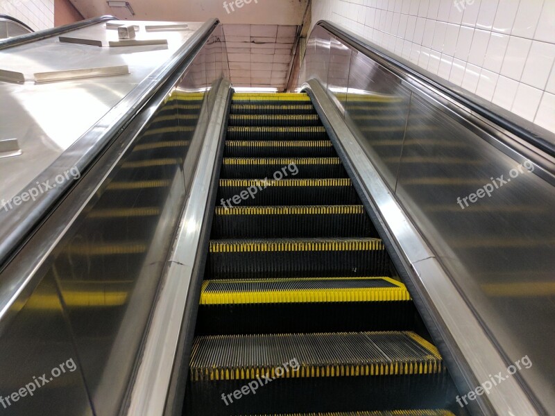 Escalator Nyc Subway Escalator Urban Nyc Subway