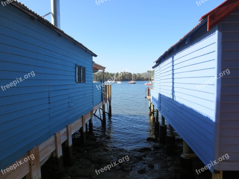 Boathouse Boathouses Waterfront Water Sky