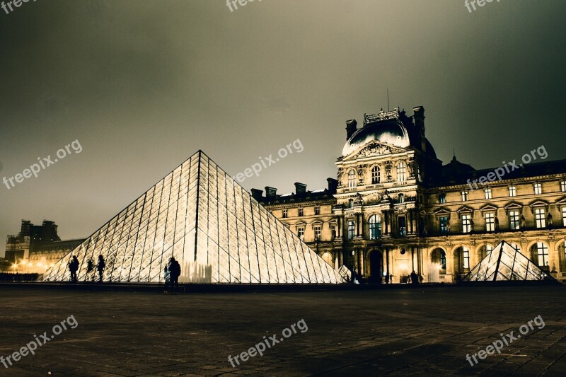 Louvre Museum Paris France Glass Pyramid