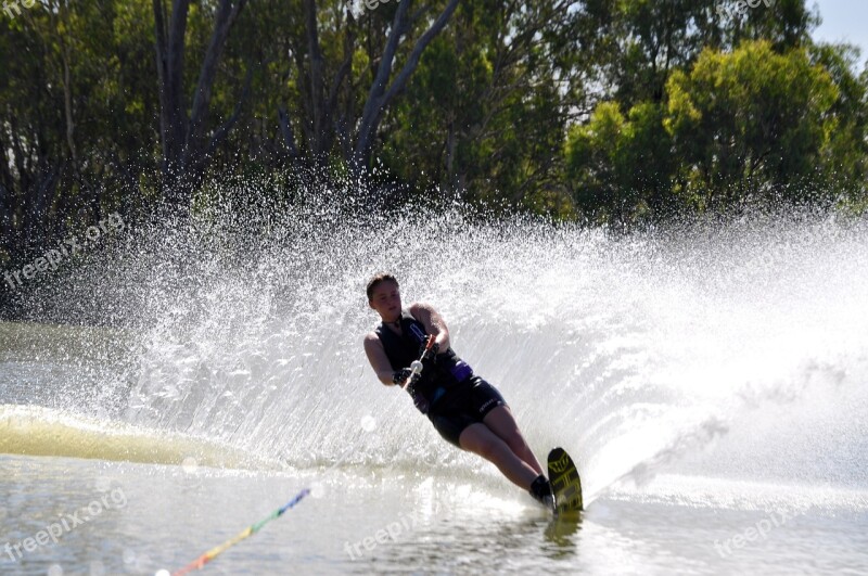 Waterskiing River Sport Free Photos