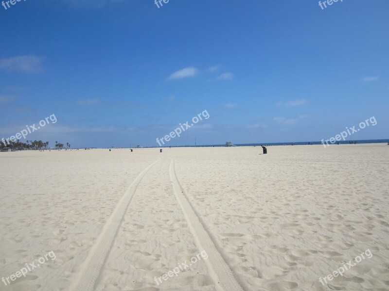 Sand Traces Beach Venice Beach Tire Tracks